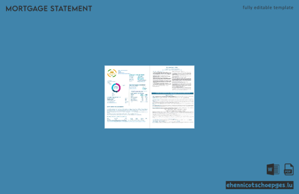 Hypothekenabrechnung der Bank Dara Salaam, Somalia, im Word- und PDF-Format (Beispielvorschau)
